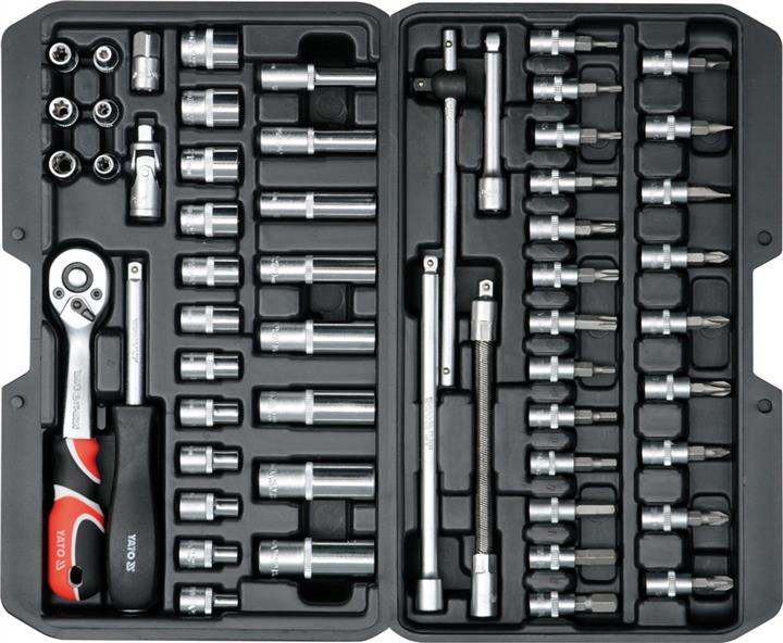 Yato YT-14501 Tool set with heads and nozzles, 1/4", 56pcs YT14501