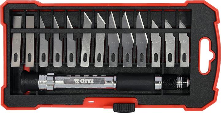YT75140 Yato Technical scalpel knife with replaceable blades, 14 pcs
