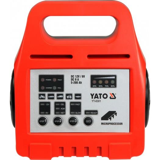 Yato YT-8301 Digital battery charger 6/12v 8a 5-200ah YT8301