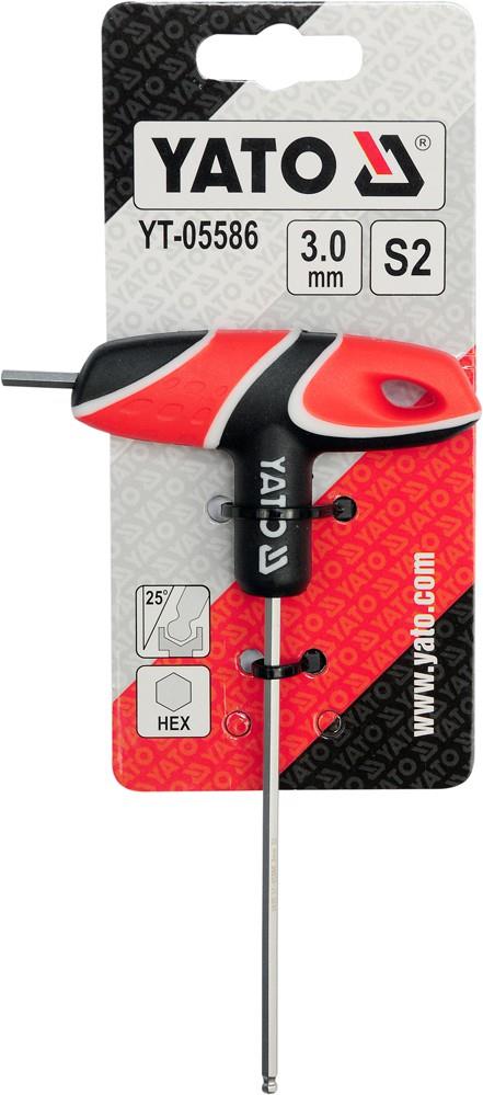 T-handle hex key with ball 3mm Yato YT-05586
