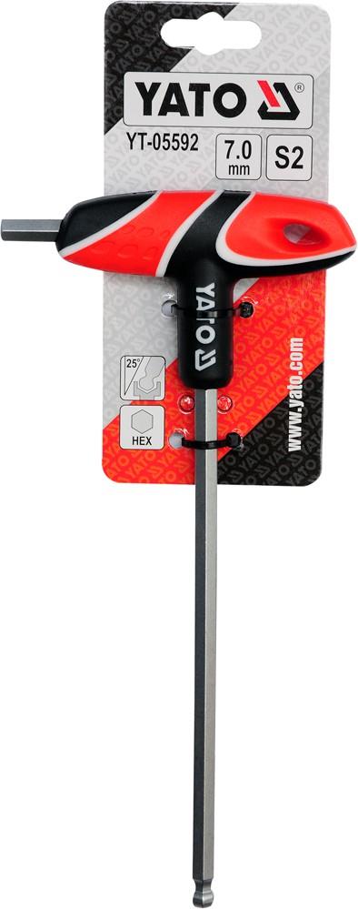 T-handle hex key with ball 7mm Yato YT-05592