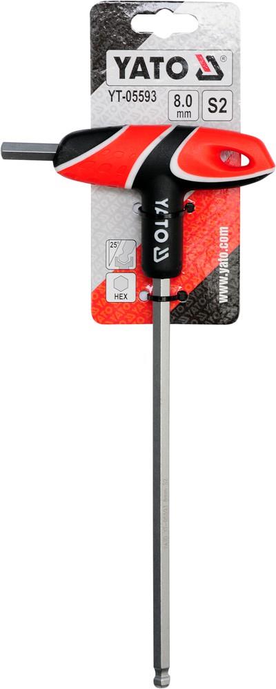 T-handle hex key with ball 8mm Yato YT-05593