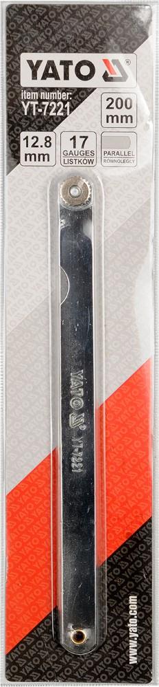 Feeler 200 mm, 17 gauges, 0,02-1 mm Yato YT-7221