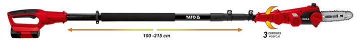 Pole saw (Pledge saw) battery 18 V, telescopic: 100-220 cm, tire-20 cm Yato YT-85120