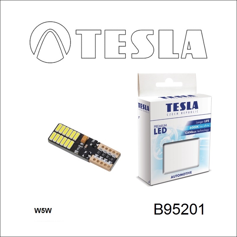 Tesla B95201 LED lamp T10 12V W2,1x9,5d (2 pcs.) B95201