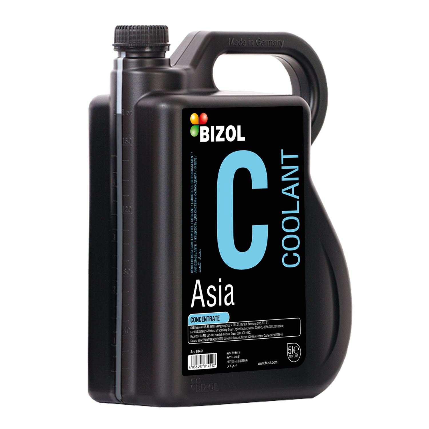 Bizol B81451 Coolant concentrate COOLANT ASIA, green, 5L B81451