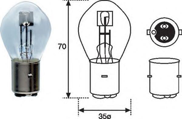 Mercedes N 072601 006200 Halogen lamp 6V S1 15/15W N072601006200