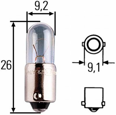 Mercedes N 072601 012900 Glow bulb T4W 12V 4W N072601012900