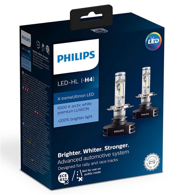 Philips 12901HPX2 LED bulbs kit Philips X-TremeUltinon LED H4 12V 6500K (2 pc.) 12901HPX2