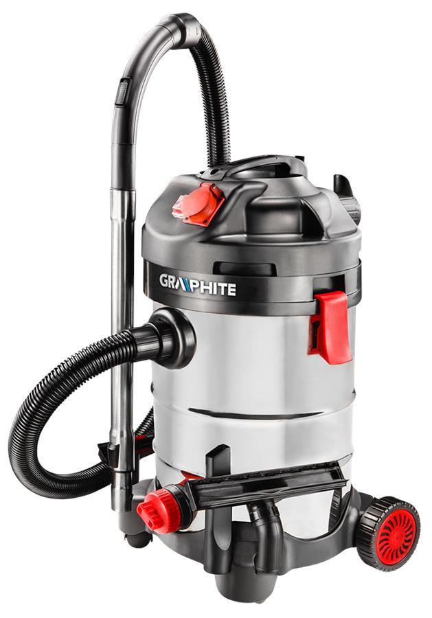 Graphite 59G607 Wet vacuum cleaner 1500W, INOX tank 30l 59G607
