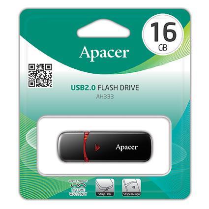 Apacer AP16GAH333B-1 Flash Apacer USB 2.0 AH333 16Gb black AP16GAH333B1
