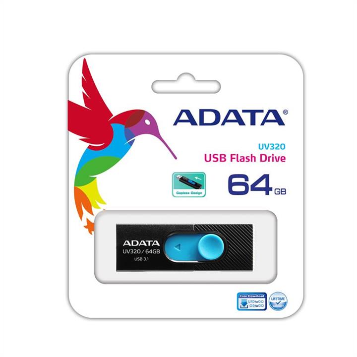 ADATA AUV320-64G-RBKBL Flash A-DATA USB 3.0 AUV 320 64Gb Black/Blue AUV32064GRBKBL