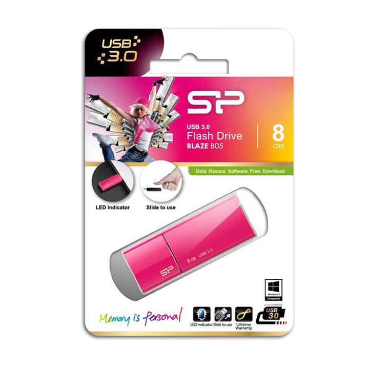 Silicon Power SP008GBUF3B05V1H Silicon Power 8GB USB 3.0 Blaze B05 Pink SP008GBUF3B05V1H
