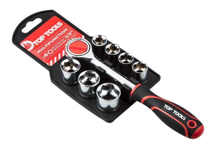 38D142 Top Tools Ratchet + 7 sockets 3/8"