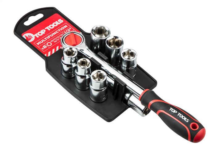 38D143 Top Tools Ratchet + 6 sockets 1/2"