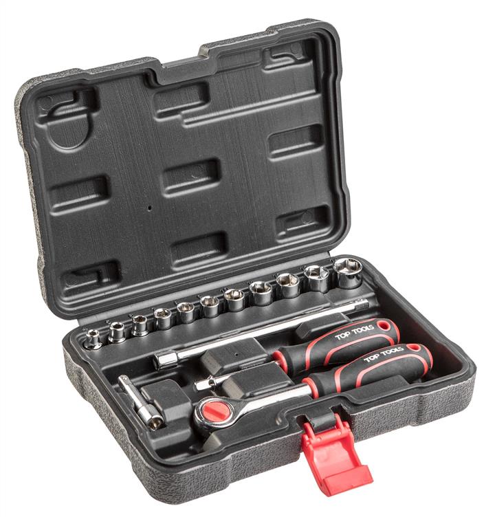 38D525 Top Tools Socket set 1/4", 15 pcs.