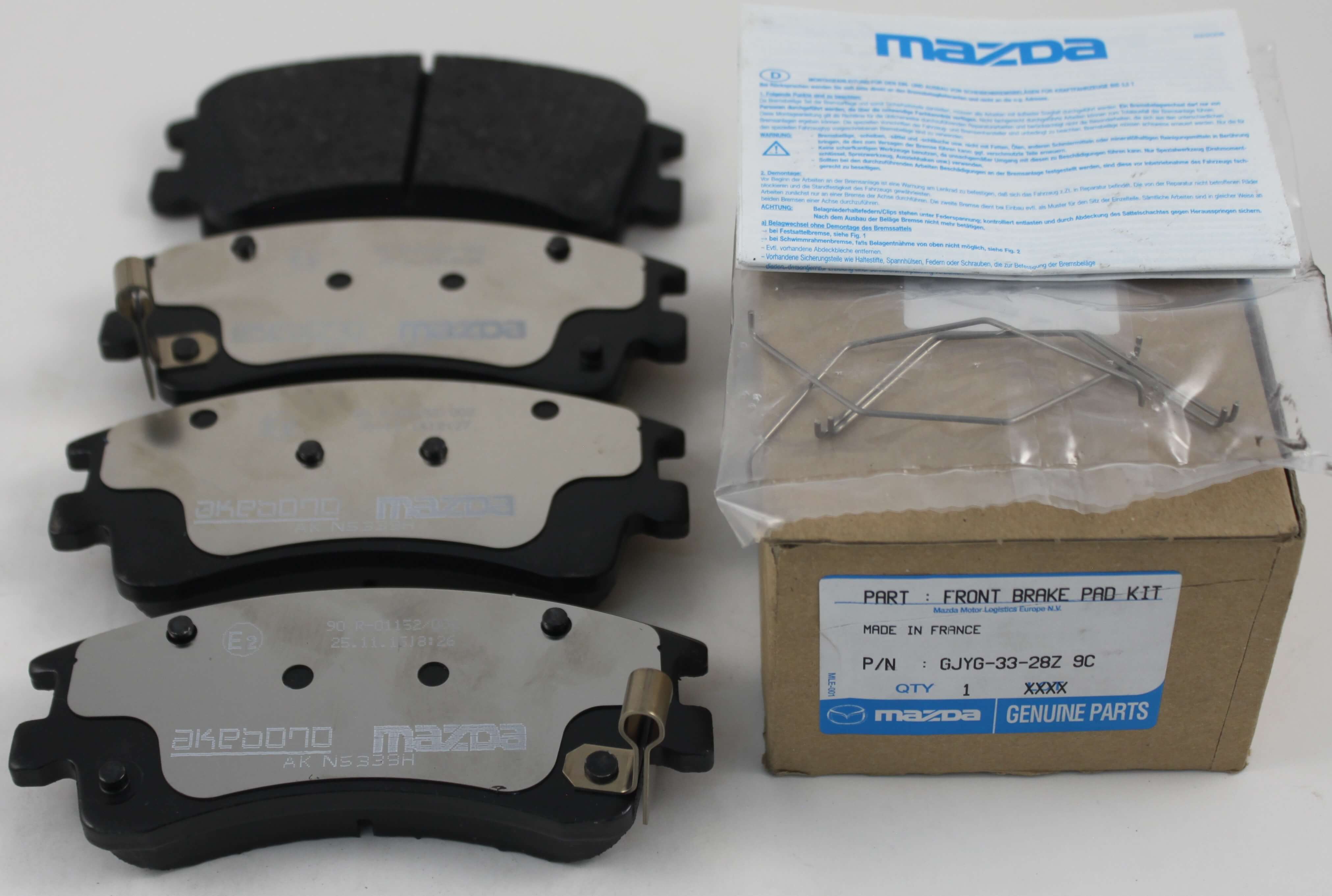Mazda GJYG-33-28Z9C Brake Pad Set, disc brake GJYG3328Z9C