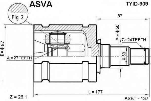 Asva TYID-909 CV joint TYID909