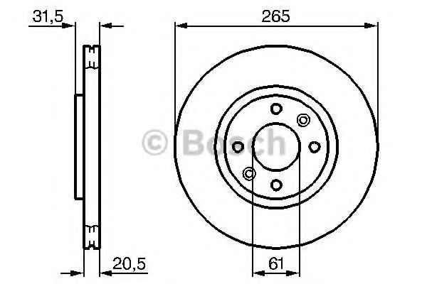 Kager 37-0045 Front brake disc ventilated 370045