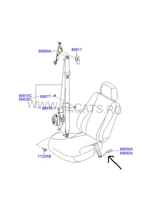 888402E010U7 Hyundai/Kia Seat belt buckle