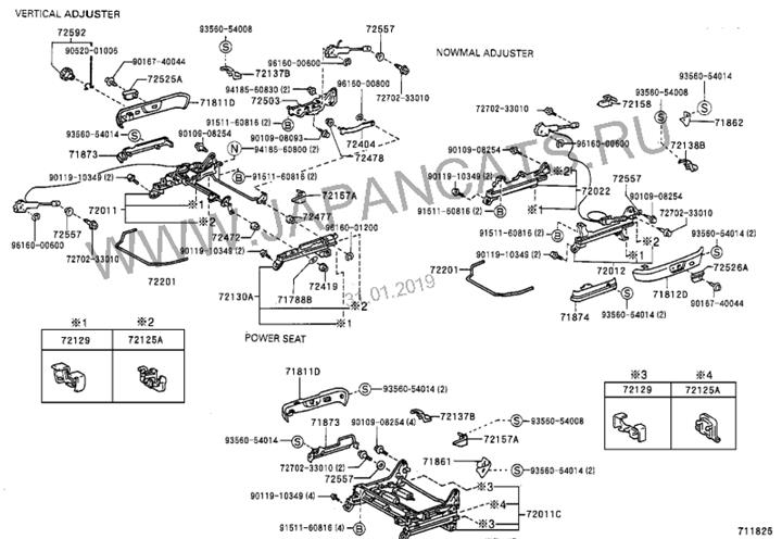 7255733010 Toyota SPACER, RECLINING AD