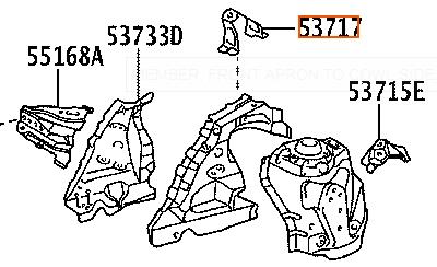 537170D040 Toyota PLATE, FENDER APRON