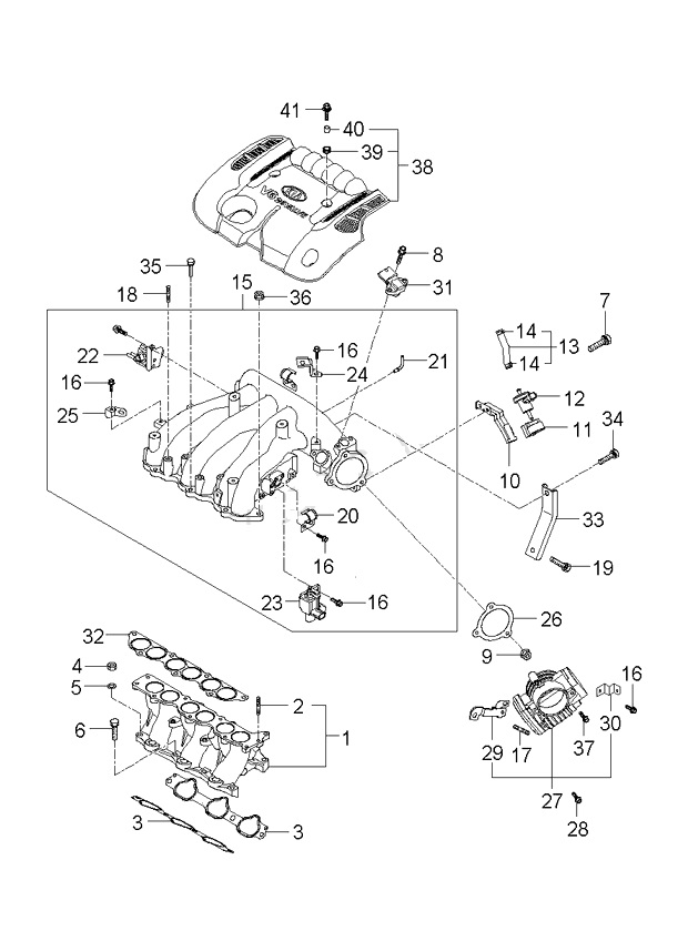 290253E400 Hyundai/Kia Hose, fuel system pressure tester