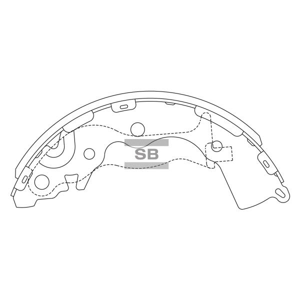 Sangsin SA153 Drum brake shoes rear, set SA153