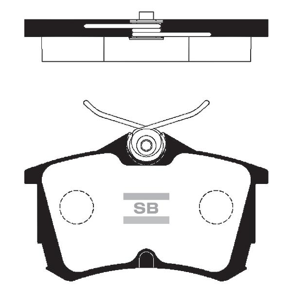 Sangsin SP1635 Rear brake pad set SP1635 SP1635 Sangsin Rear brake pad set