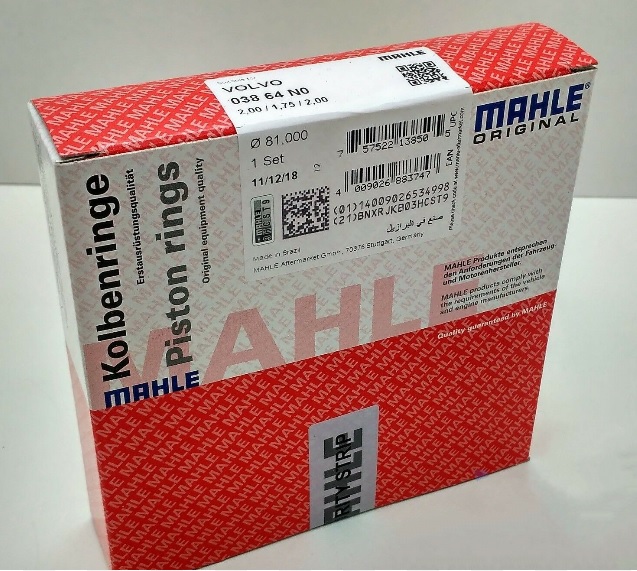 Piston ring pack Volvo: 03864N0 Mahle Original PISTON RINGS, SET