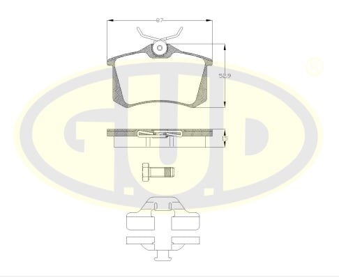 G.U.D GBP026303 Brake Pad Set, disc brake GBP026303