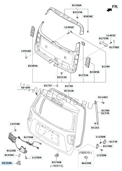 812102J000 Hyundai/Kia Tailgate lock