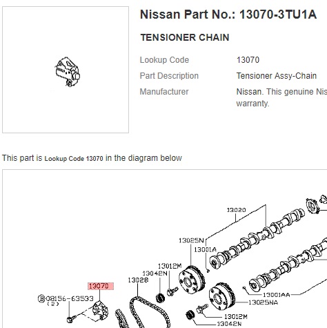 130703TU1A Nissan Timing Chain Tensioner