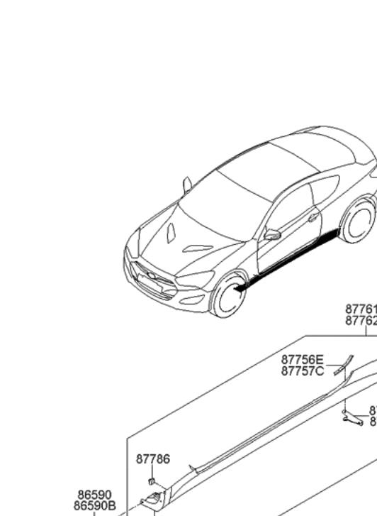 877512M000 Hyundai/Kia Sill cover left