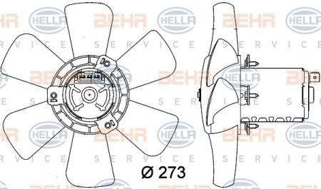 Behr-Hella 8EW 009 144-401 Hub, engine cooling fan wheel 8EW009144401
