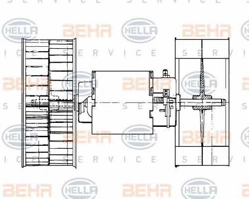 Fan assy - heater motor Behr-Hella 8EW 009 159-101