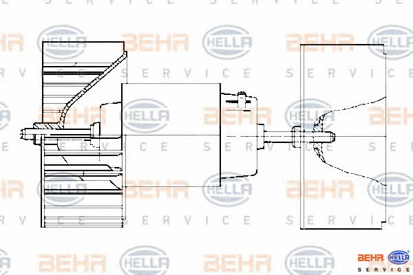 Behr-Hella 8EW 009 159-171 Fan assy - heater motor 8EW009159171