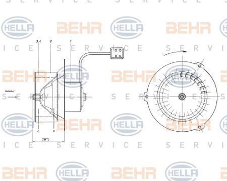 Behr-Hella 8EW 009 160-431 Fan assy - heater motor 8EW009160431
