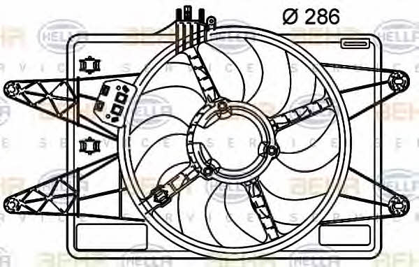 Behr-Hella 8EW 351 039-491 Hub, engine cooling fan wheel 8EW351039491