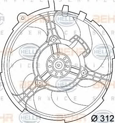 Behr-Hella 8EW 351 039-531 Hub, engine cooling fan wheel 8EW351039531