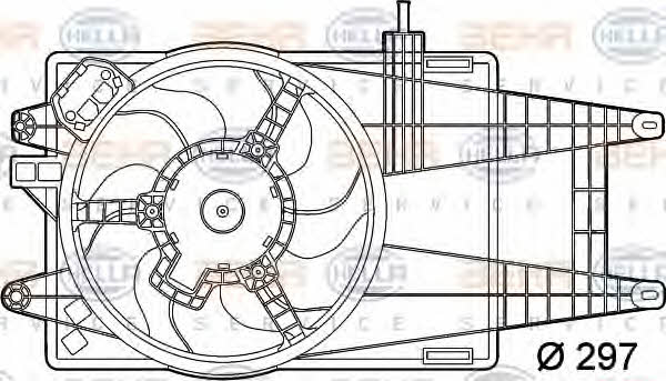 Behr-Hella 8EW 351 039-581 Hub, engine cooling fan wheel 8EW351039581