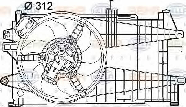 Behr-Hella 8EW 351 039-591 Hub, engine cooling fan wheel 8EW351039591