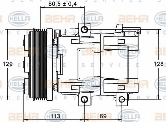 Compressor, air conditioning Behr-Hella 8FK 351 113-391