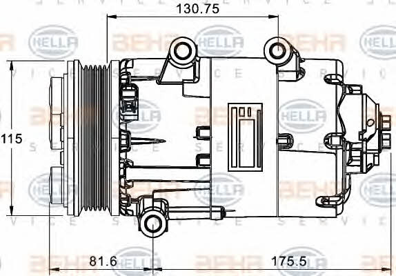 Behr-Hella 8FK 351 334-051 Compressor, air conditioning 8FK351334051