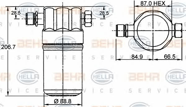 Behr-Hella 8FT 351 192-041 Dryer, air conditioner 8FT351192041