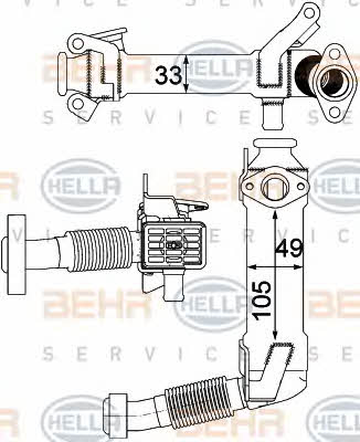 Behr-Hella 8ME 376 750-761 Exhaust gas cooler 8ME376750761