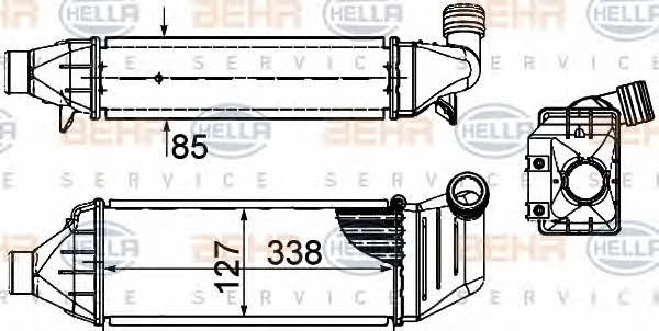 Intercooler, charger Behr-Hella 8ML 376 899-081