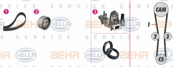 Behr-Hella 8MP 376 800-821 TIMING BELT KIT WITH WATER PUMP 8MP376800821