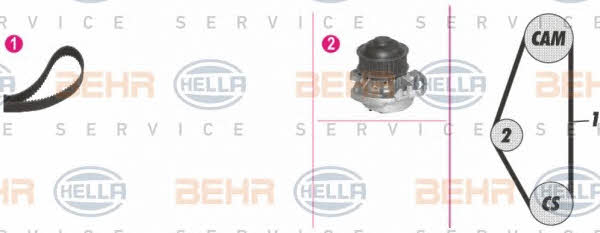 Behr-Hella 8MP 376 800-831 TIMING BELT KIT WITH WATER PUMP 8MP376800831