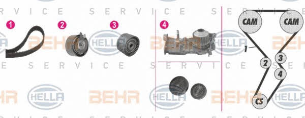 Behr-Hella 8MP 376 801-831 TIMING BELT KIT WITH WATER PUMP 8MP376801831